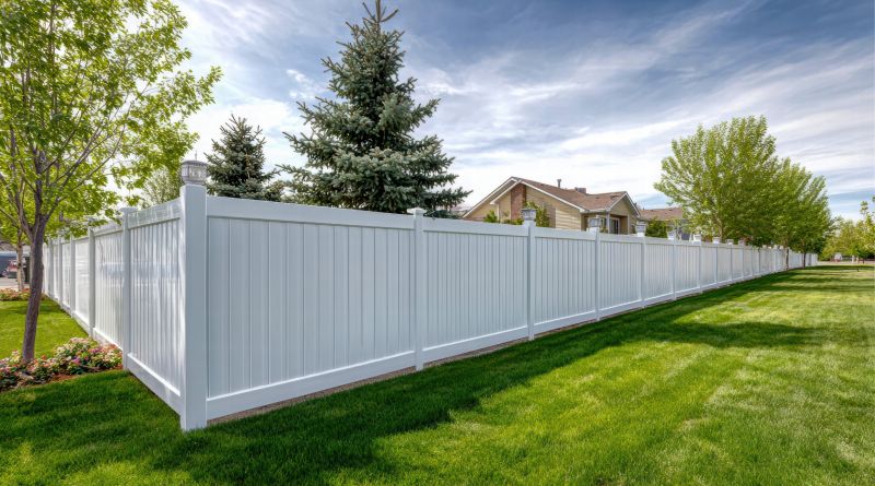Repaired Vinyl Fence